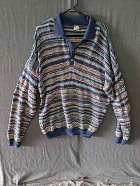 Colony Coogi Style Knit Sweater - Men's Size XL